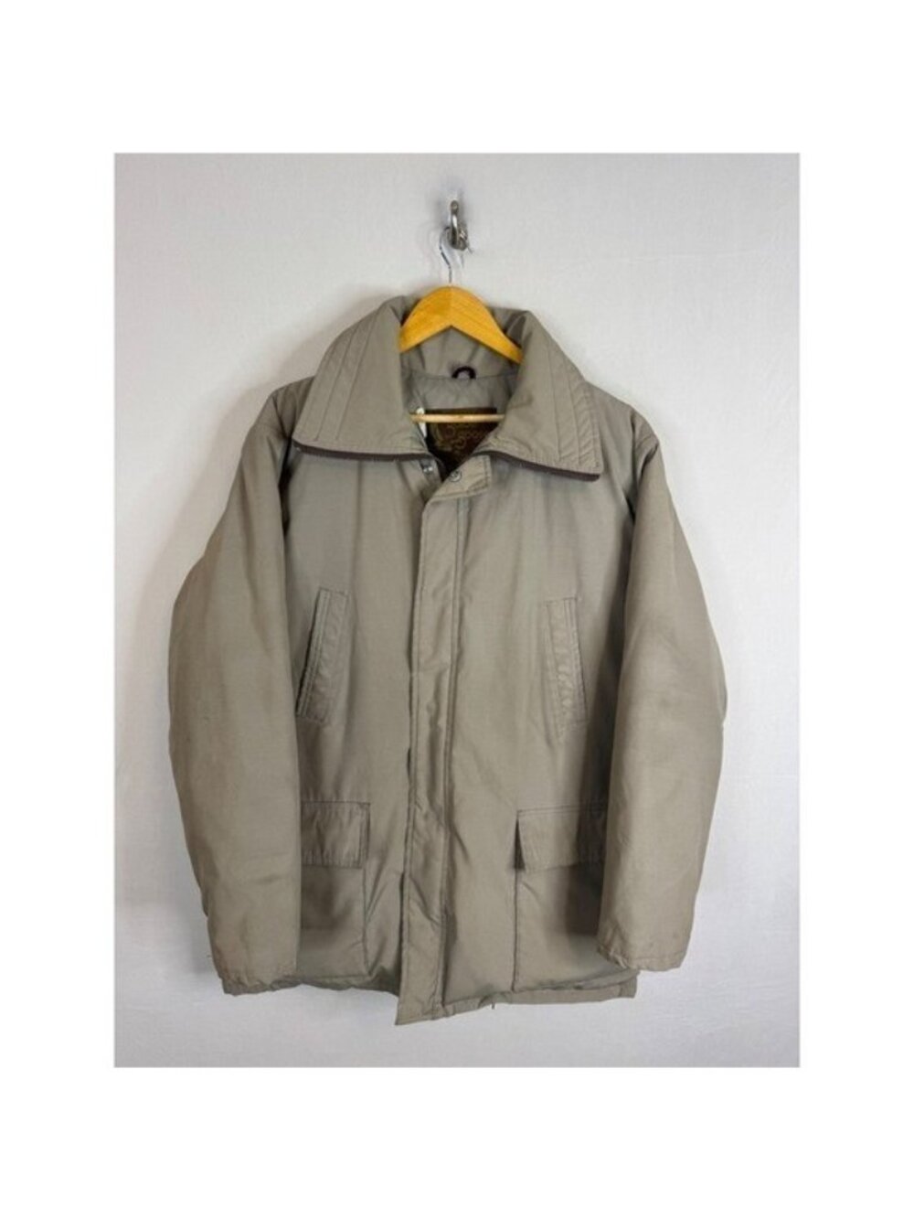 Vintage 80s Golden Goose Sportswear Mens Down Filled Parka Jacket Tan Large